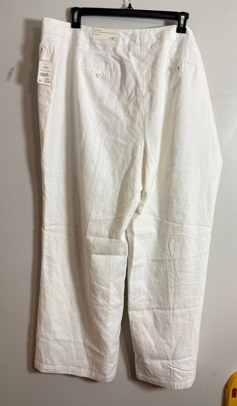 Cato 26W Classic Wide Leg Linen Blend Lined Women's Dress Slack Trousers BNWT